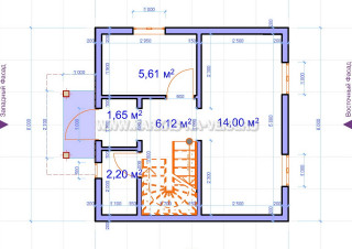 Каркасный дом 6х6 двухэтажный - проект 6-6-10