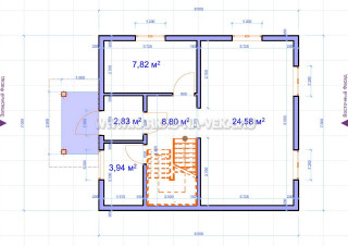 Каркасный дом 7х8 двухэтажный - проект 7-8-2