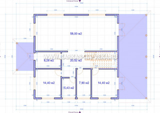 Каркасный дом 12х12 двухэтажный - проект 12-12-2