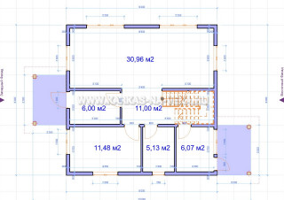 Каркасный дом 9х9 двухэтажный - проект 9-9-3