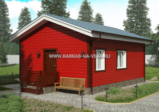 Каркасный дом 6х8 (одноэтажный) проект № 3