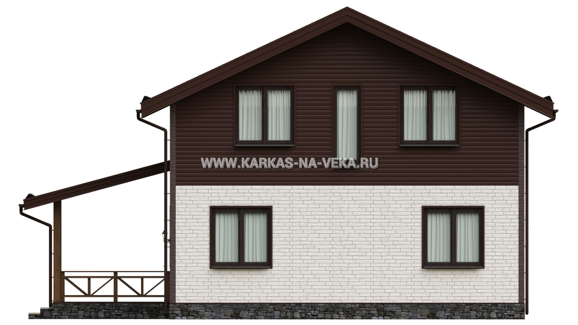 Проект дома 9 9 двухэтажный каркасного Каркасный дом 8х8 К-180 заказать под ключ в Санкт-Петербуре